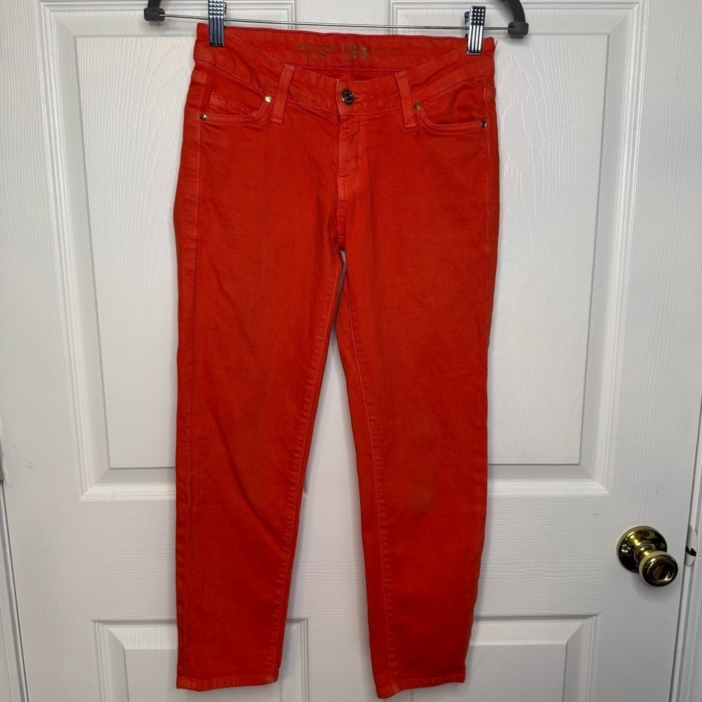 Kate Spade Broome Streer Orange Ankle Cropped Jeans Womens Size 24 GUC